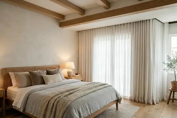 Kardinaniišiga pinglagi magamistoas — peidetud rööpad laes