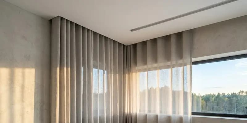 Kardinaniišš lähivaade — peidetud rööpa detail laes