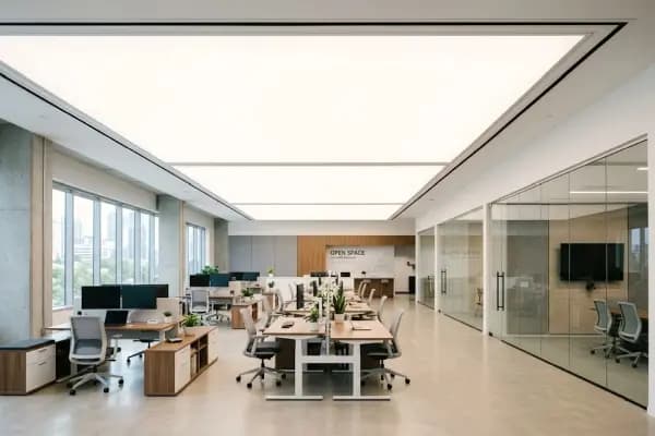 Kangaslaed kaubandusruumis — tekstureeritud taustvalgustus