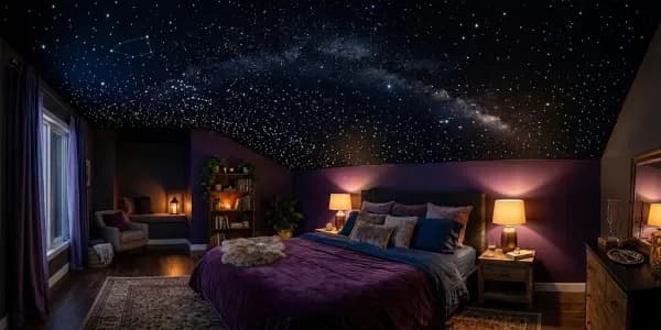 Tähine taevas pinglael — ainulaadne interjöör