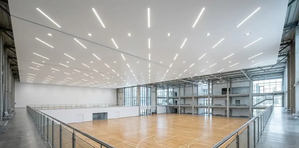 Kõrgtööd — suur pinglagi kõrges äriruumis