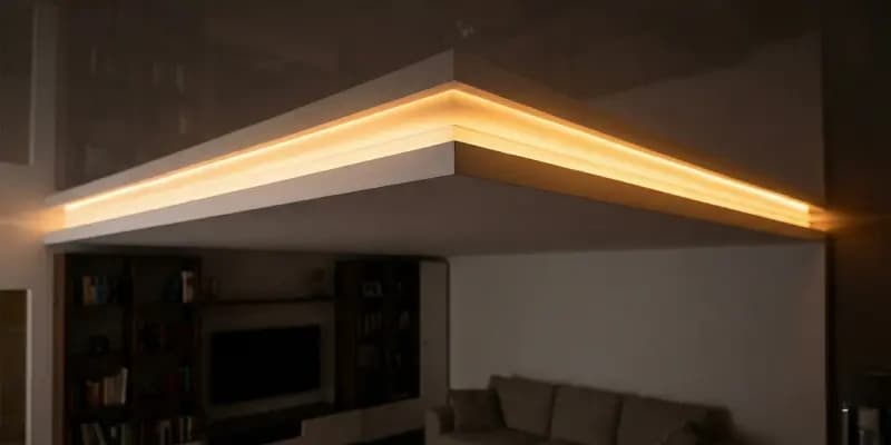 Mitmetasandiline lagi lähivaade — LED-valgustus tasandite vahel