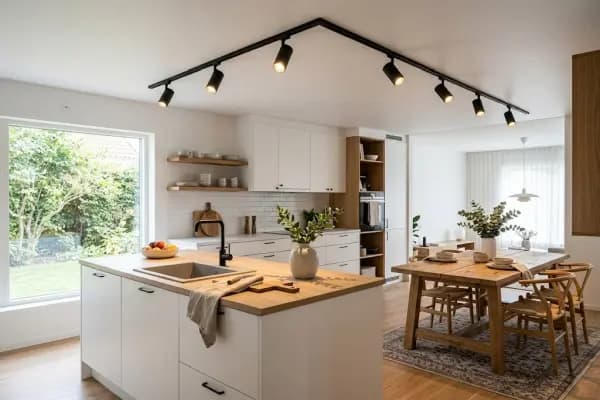 Rööbasüsteem köögis — suunatav valgustus